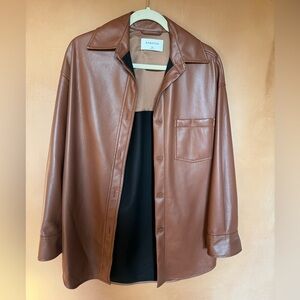 Babaton vegan leather oversized overshirt